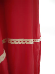 Robe longue dos nu  plongeant Boho rouge