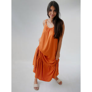 Robe longue maxi orange