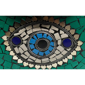 Minaudière mosaïque œil grec turquoise