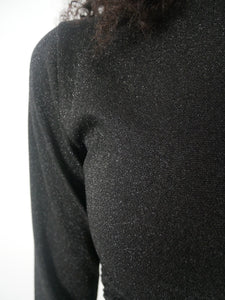 Robe longue ajusté maille irisée noire