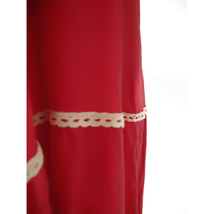 Robe longue dos nu plongeant Boho rouge