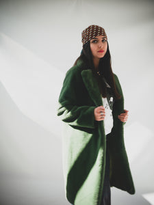 Manteau faux fur vert impérial