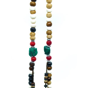 Collier mala gypsy avec pierres naturelles et perles en bois