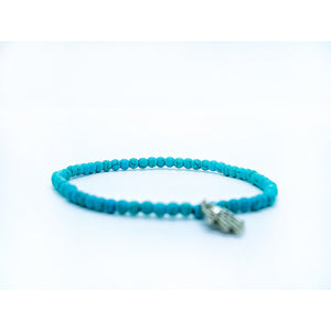 Bracelet cheville turquoise main de Fatima