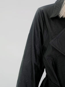 Trench coat simili cuir noir mat
