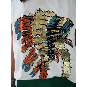 T-shirt coiffe indienne amérindienne