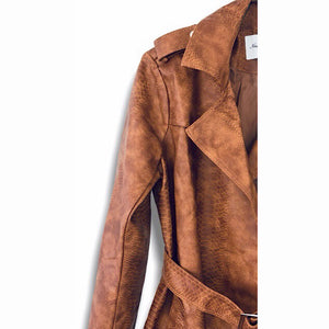 Trench coat ciré marron imprimé